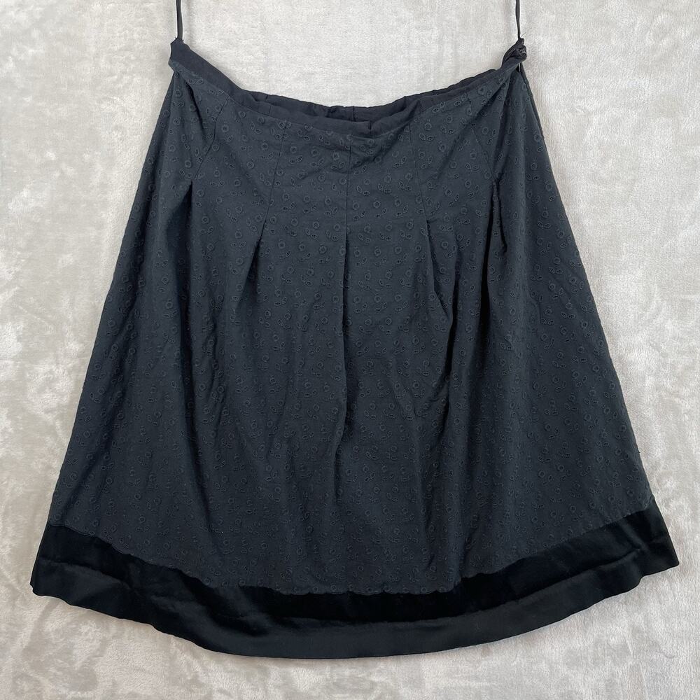 Spenser Jeremy Black Petal Skirt Size 16 Lined Pleated Whimsigoth Dark Academia